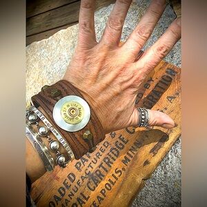 Leather cuff, fits up to 7.5” wrist